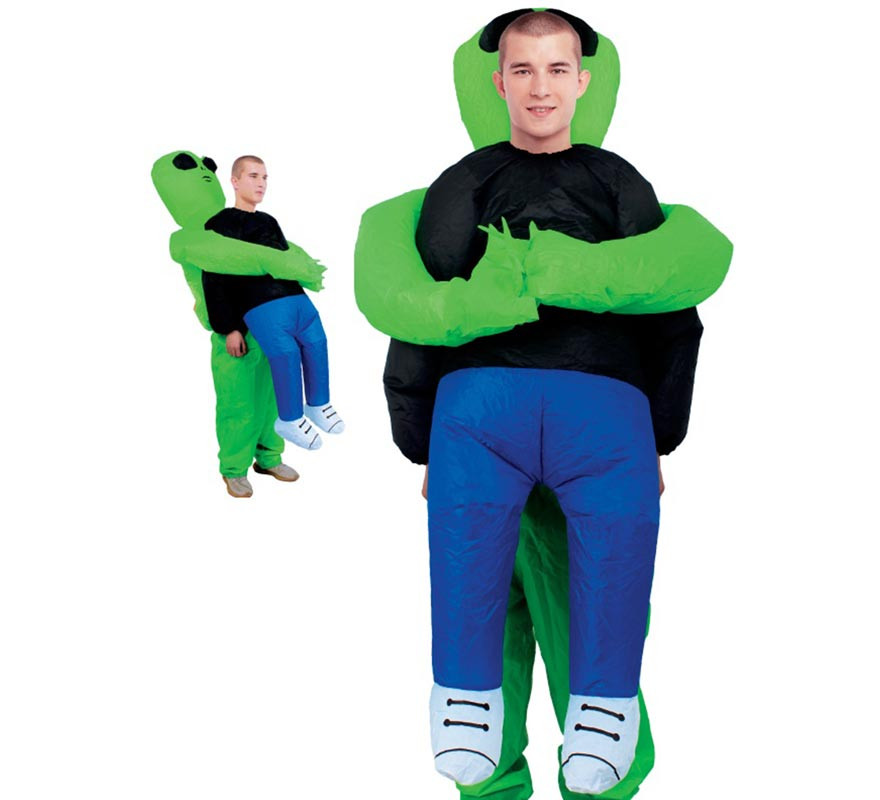 Disfraz de Alien Hinchable verde para adultos