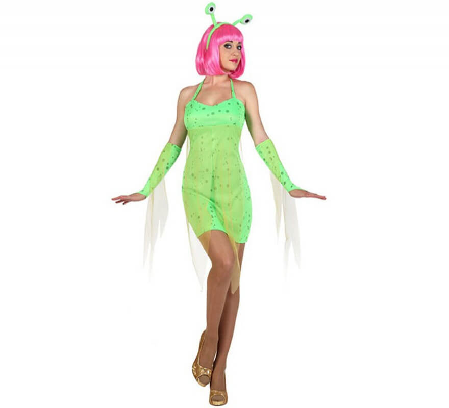 Disfraz de Alien Sexy verde para mujer