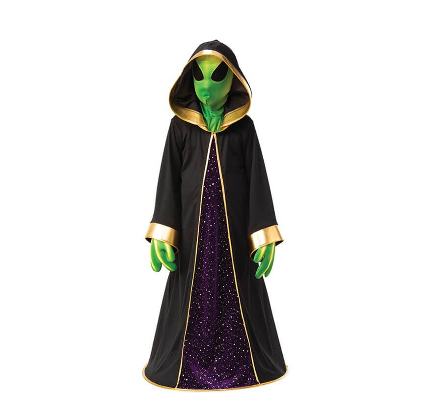 Disfraz de Alien Verde con capa para niños