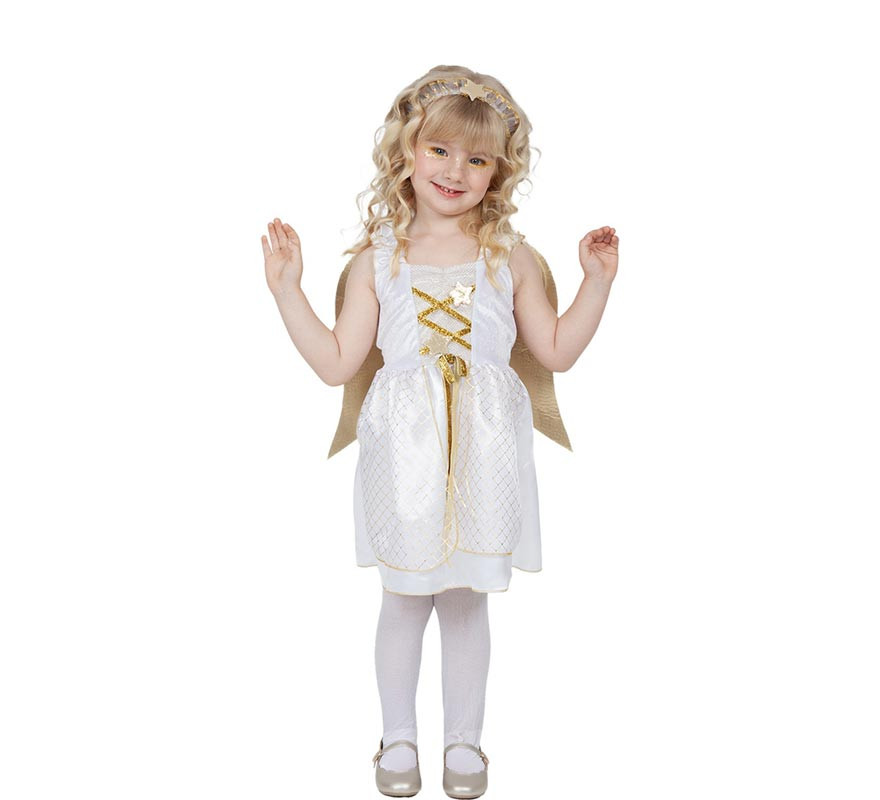 Deluxe Gold Angel Costume with Wings for Girls