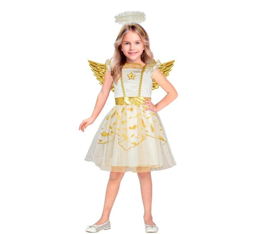 Disfraz de Ángel dorado para niña