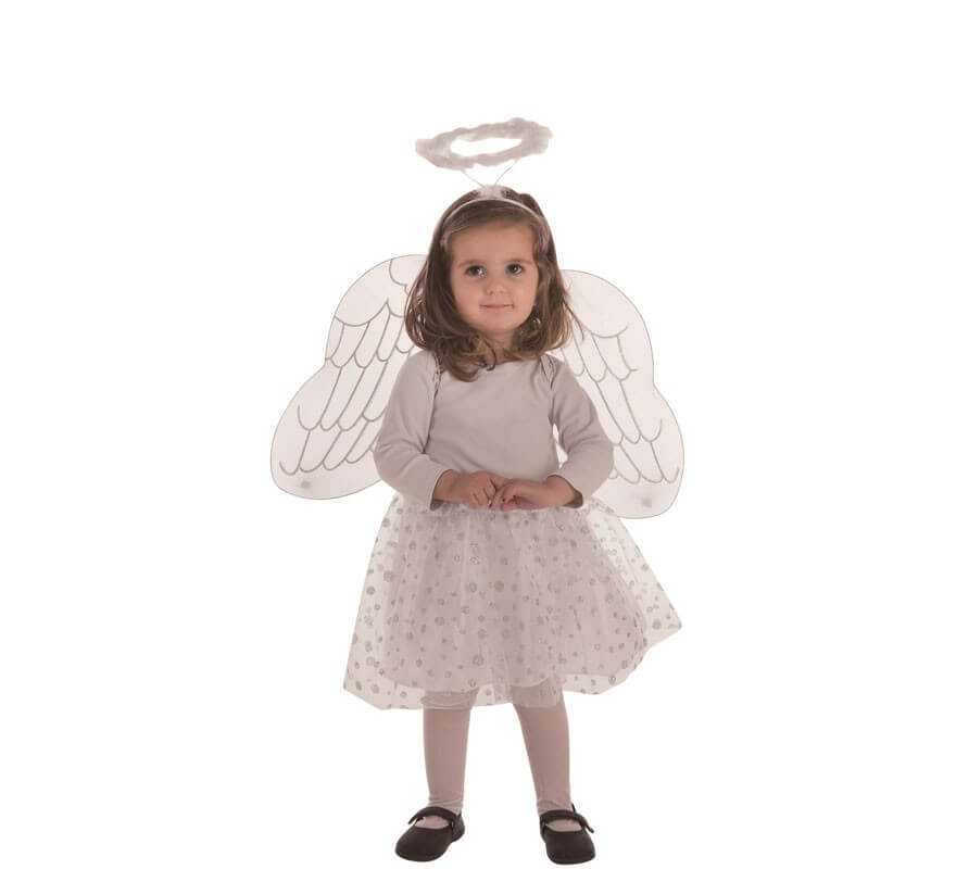 blanco término análogo Señora Disfraz de Ángel para niña