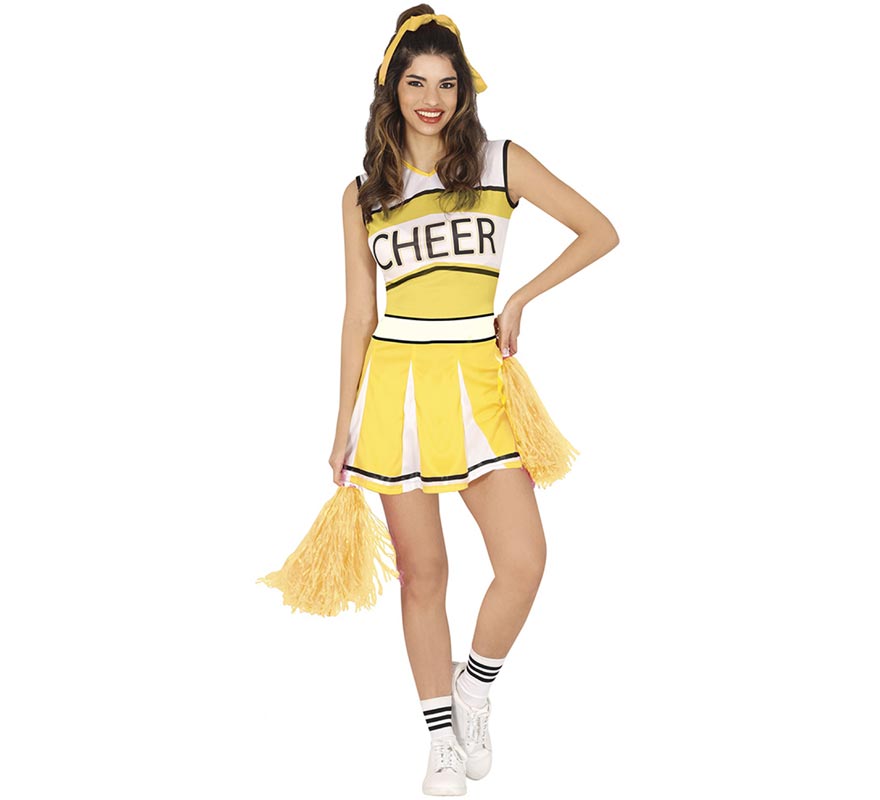 Costume da cheerleader giallo per donna