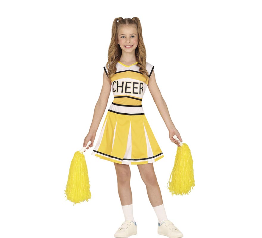 Costume da cheerleader giallo per bambina