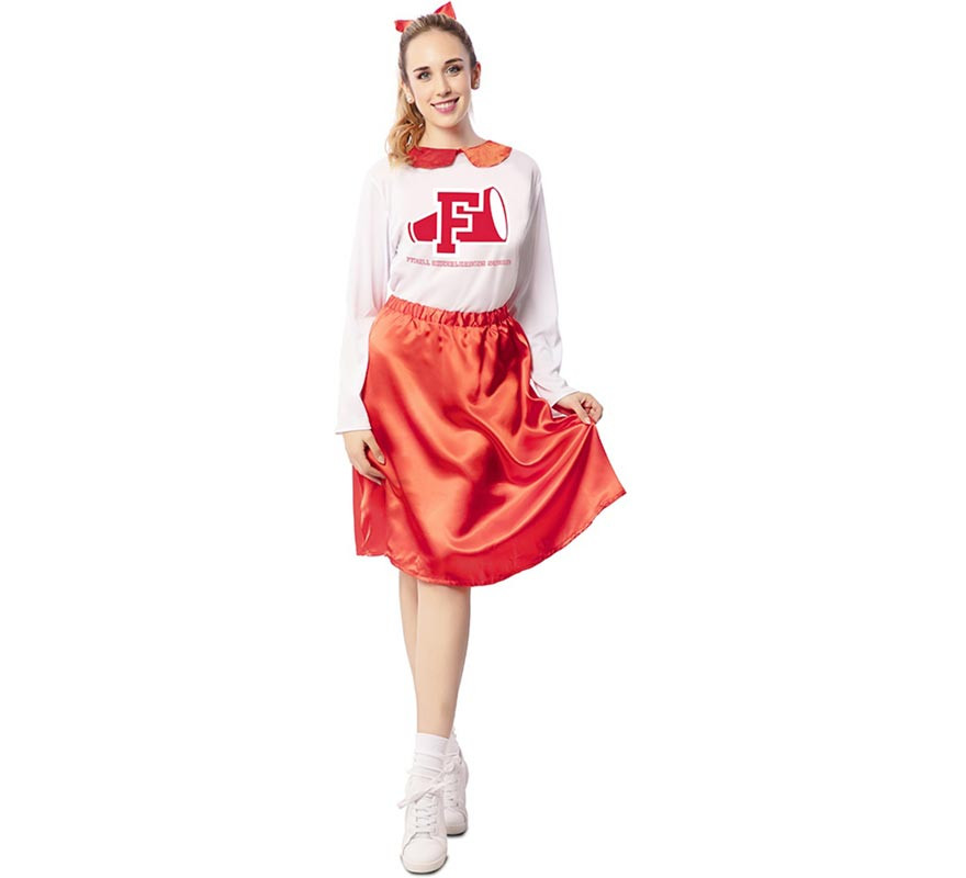 Red and white 50s cheerleader costume for women