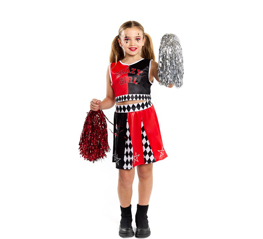 Dangerous Harlequin Cheerleader Costume for Girls