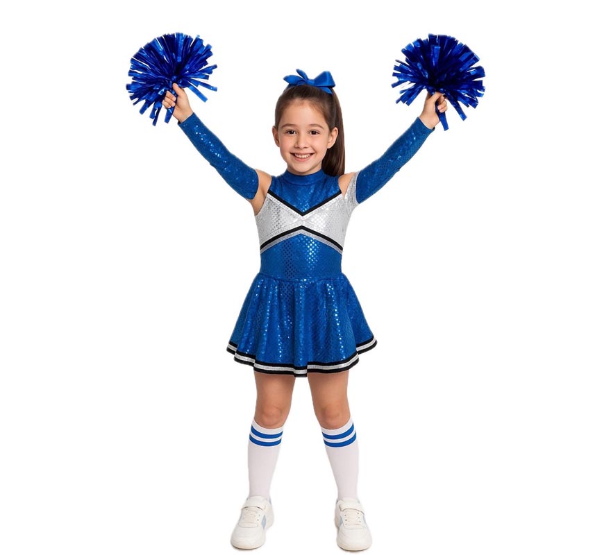 Disfraz de Animadora azul para niña