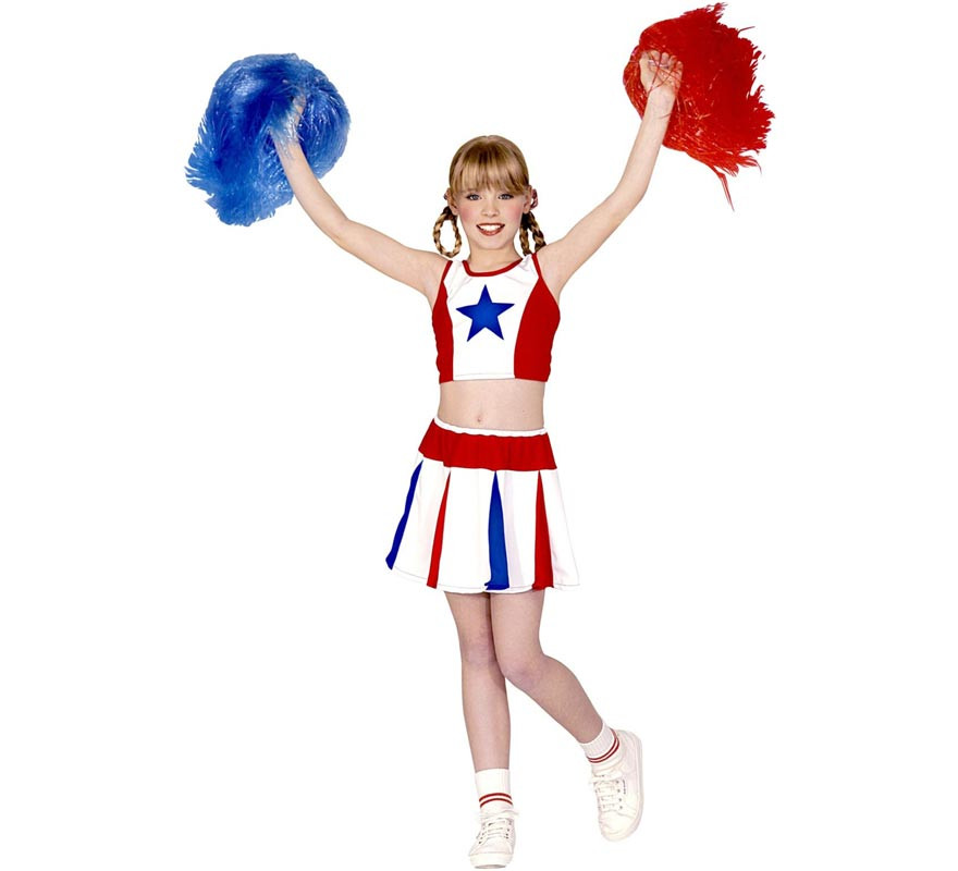 Tricolor star cheerleader costume for girl