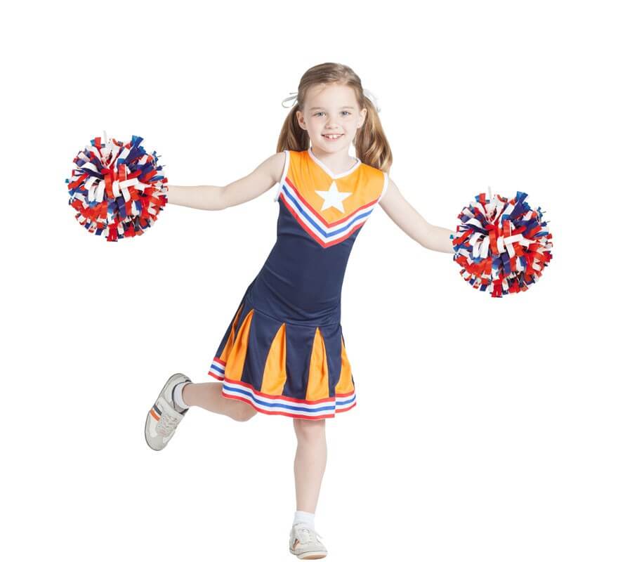 Costume Cheerleader blu per bambina
