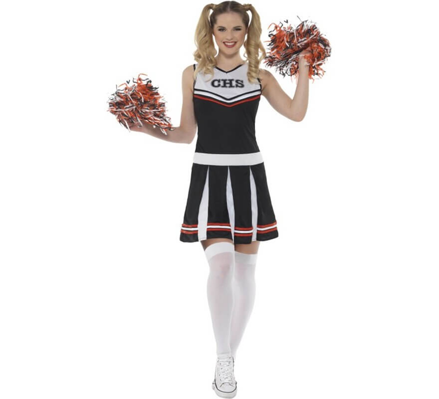 BAS Cheerleader Pom Girl Tenir Ups Noir Sexy Bas 
