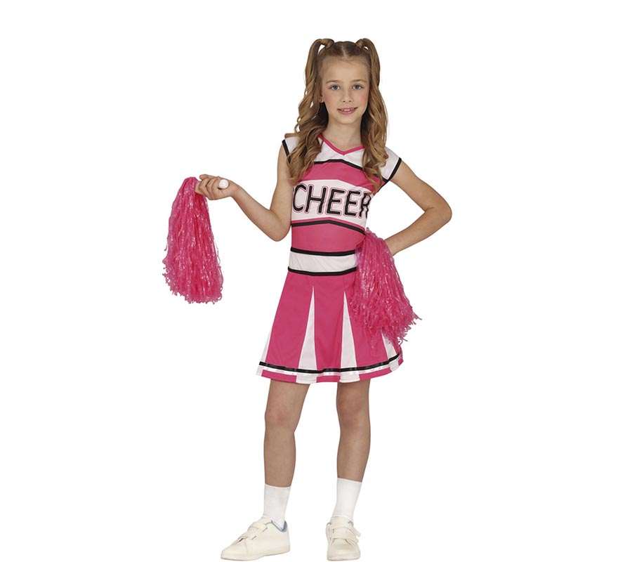 Costume da cheerleader rosa per bambina