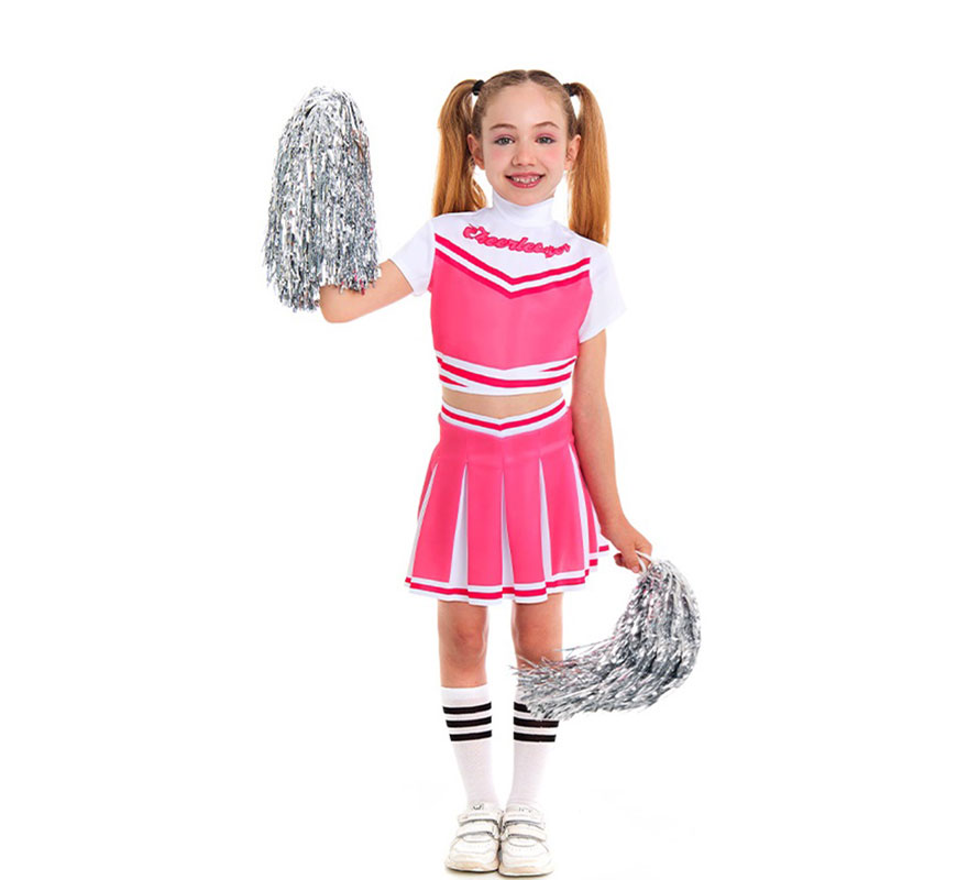 Costume da cheerleader rosa per bambina