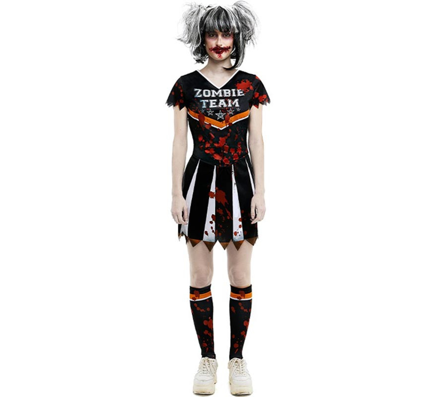 Women's Black Zombie Team Cheerleader Costume