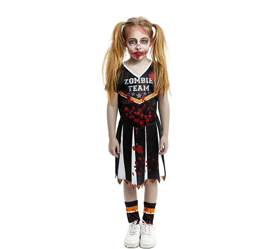 Black Zombie Team Cheerleader Costume for Girls and Teens