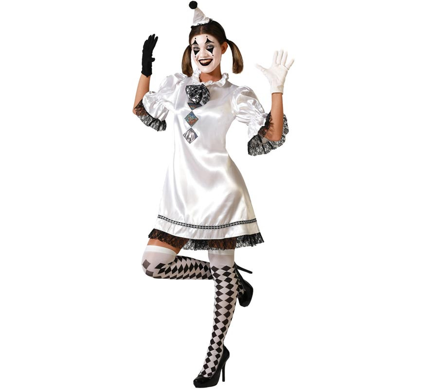 Black and white harlequin costume for women