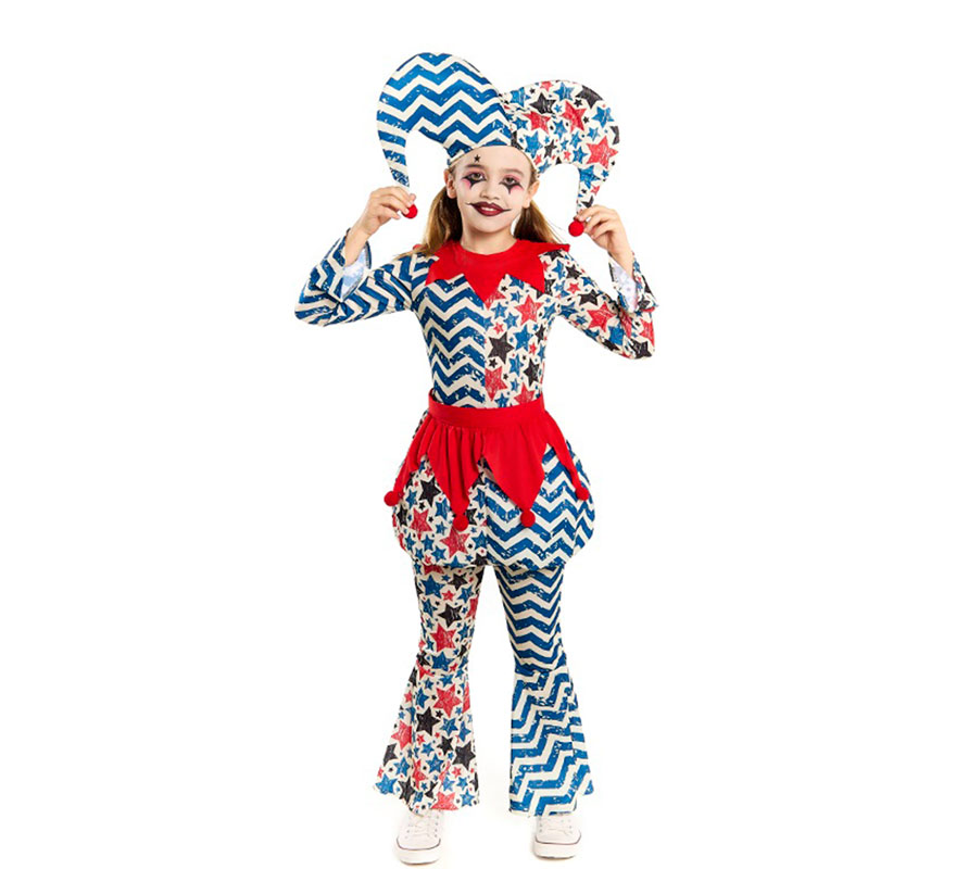 Harlequin Costume with Stars for Girls