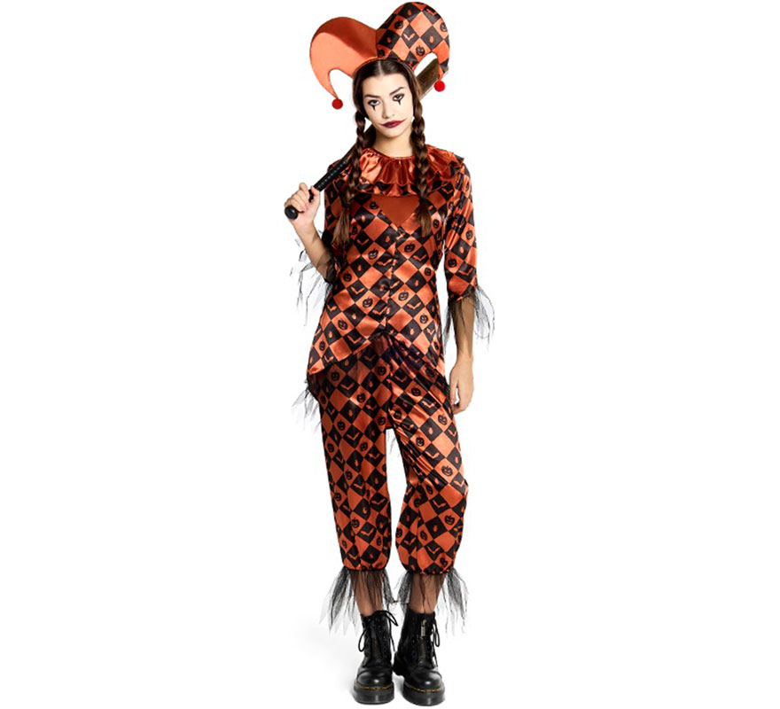 Orange Malevolent Harlequin Costume for Women