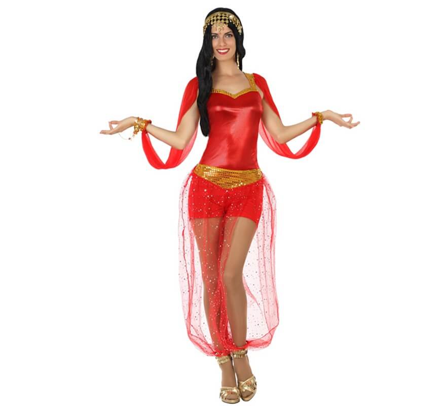 Disfraz de Bailarina Árabe rojo para mujer
