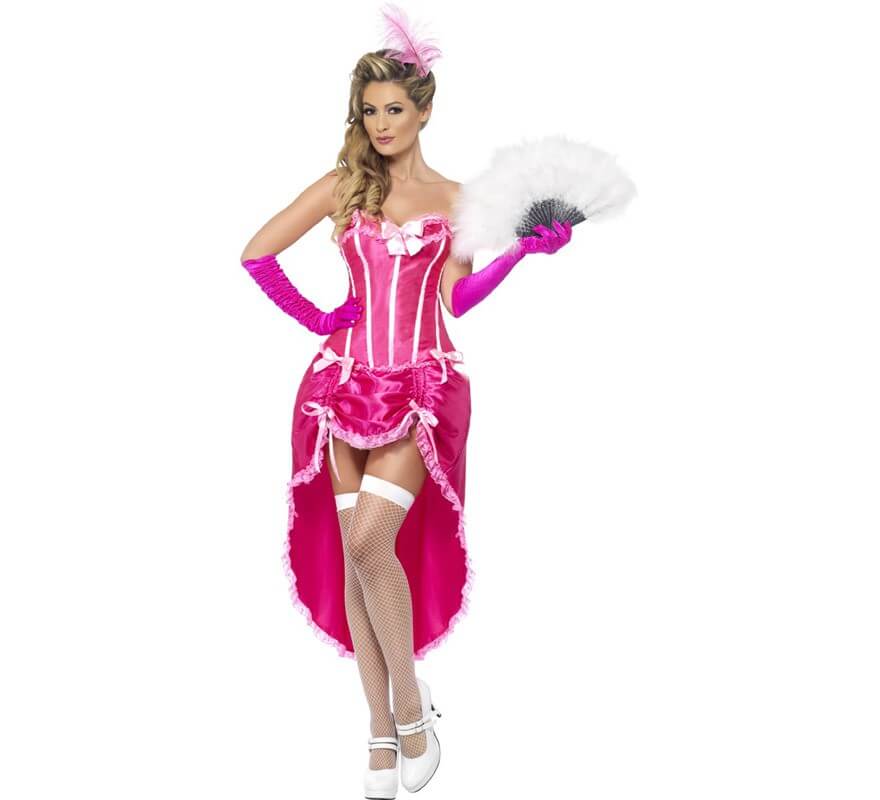 cuero representante Nuez Disfraz de Bailarina de Burlesque Rosa para Mujer
