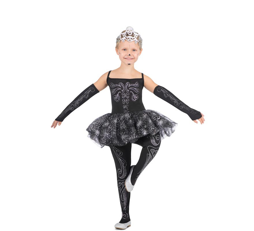 Skeleton Dancer Costume with Tiara for Girl