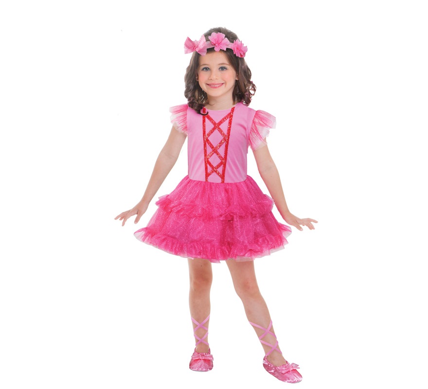 Disfraz de bailarina fucsia para niñas de 3 a 6 años