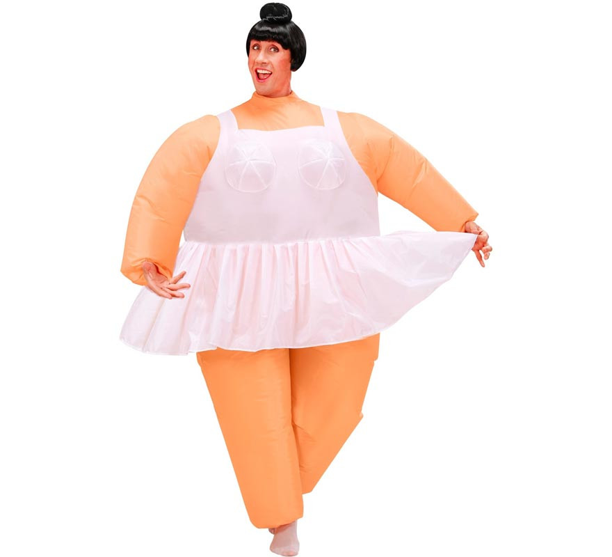 Chubby dancer costume with inflatable dress for adults