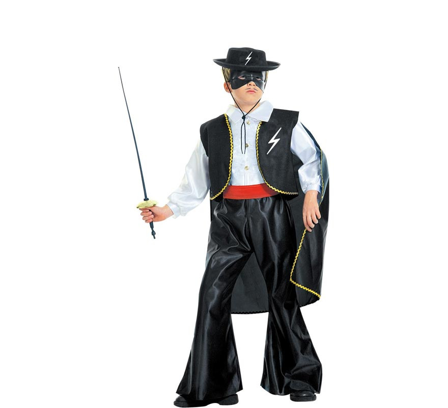 Black Masked Bandit Costume with mask for children