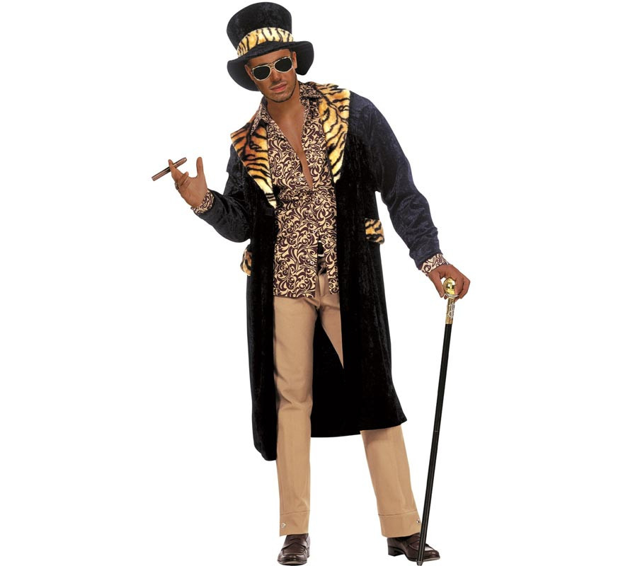 Exotic print Big Daddy costume with hat for men