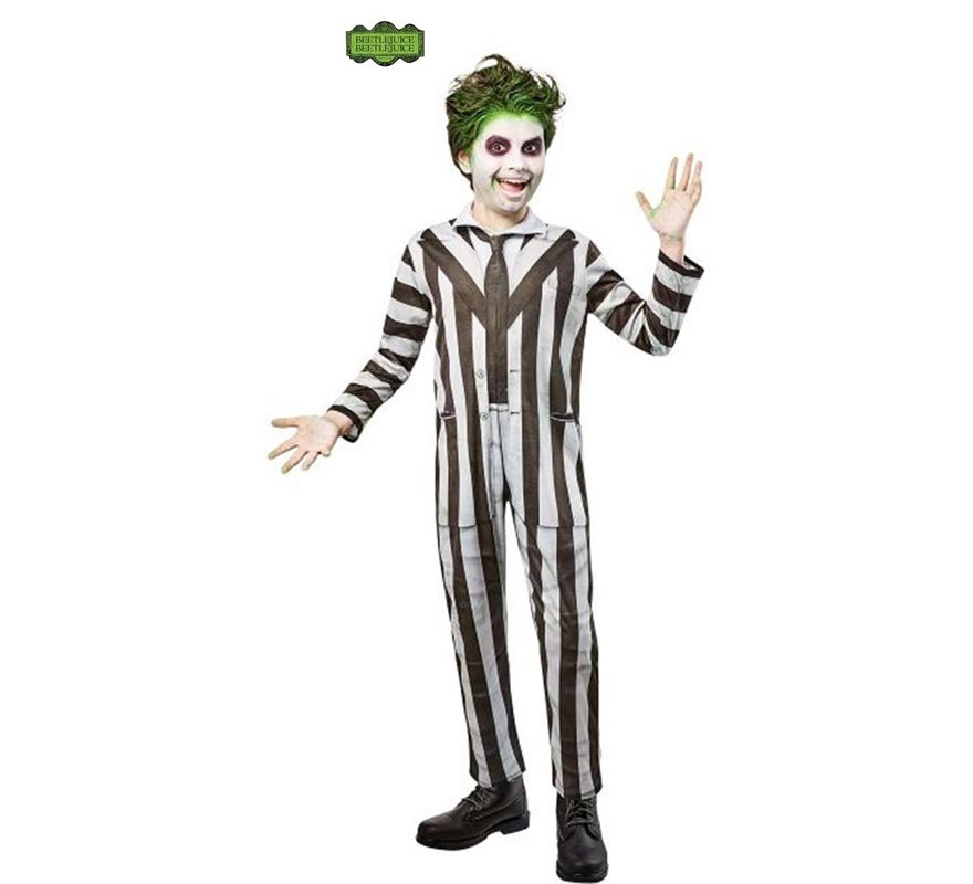 Complete striped Beetlejuice costume for children