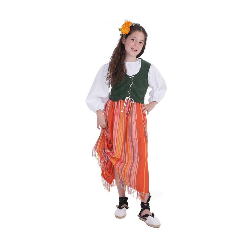 Disfraz de Bodeguera medieval para niña