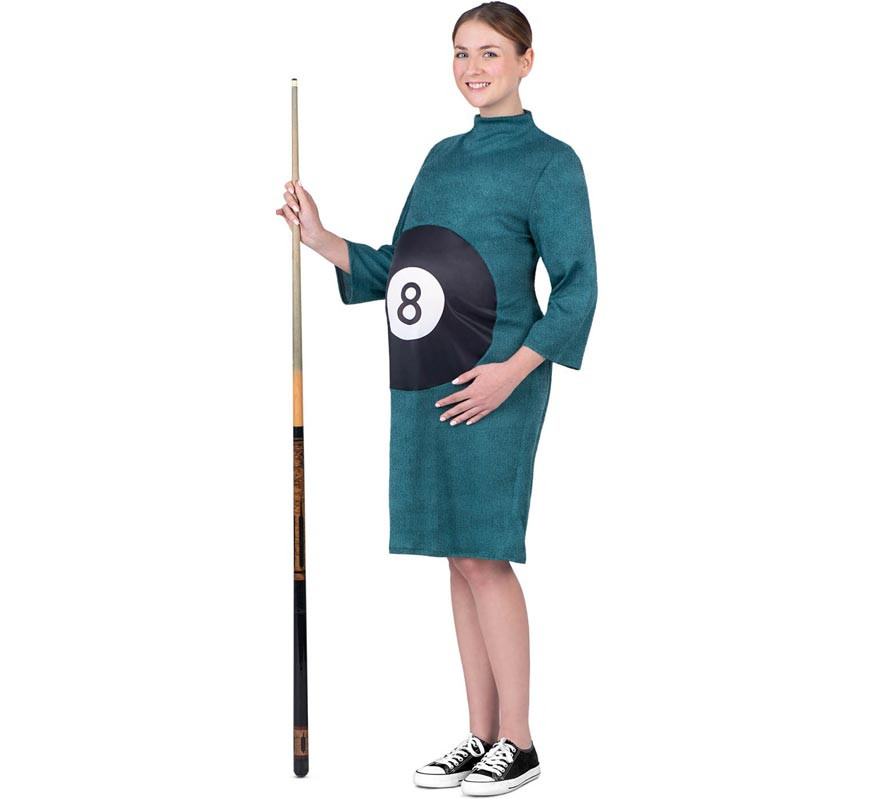 Black 8 Ball Costume in a Maternity Dress