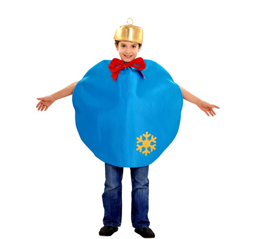 Disfraz de Bola de Navidad azul para niños