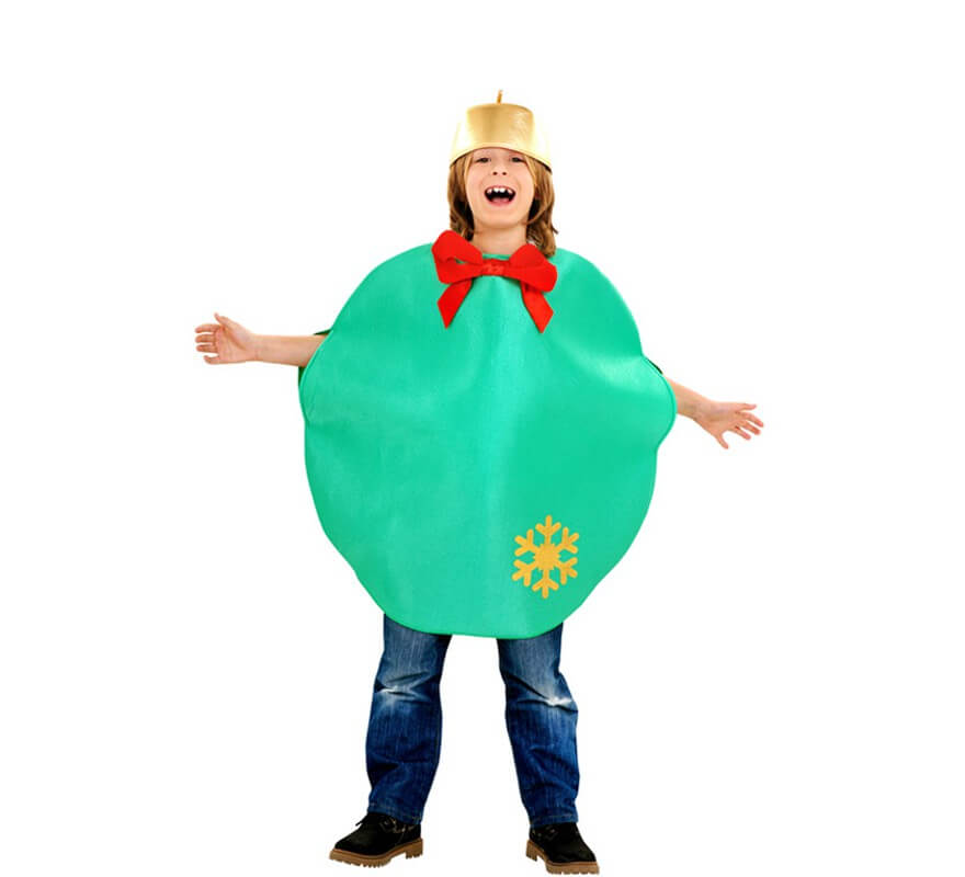 Disfraz de Bola de Navidad verde para niños