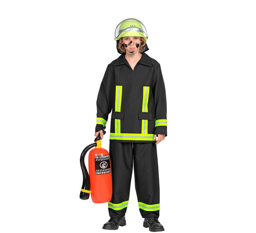 Black and yellow firefighter costume for boys