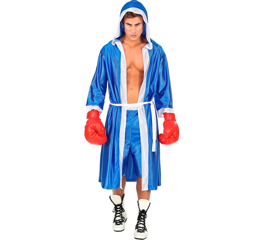 Blue and white boxer costume for men