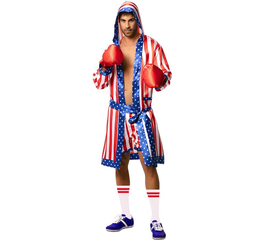 USA Professional Boxer Costume with Belt for Men