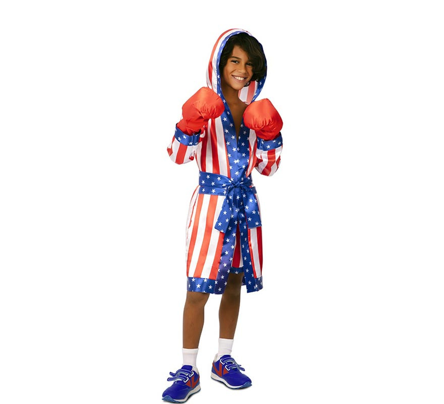 USA Professional Boxer Costume with Belt for Kids