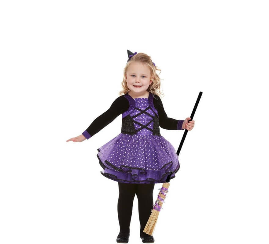 set o kit costume Halloween bambina strega arancione economico