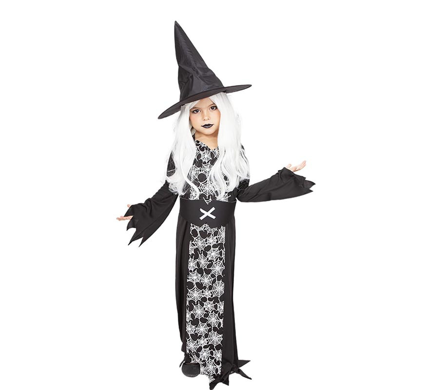 Glow in the Dark Witch Costume with Hat for Girls