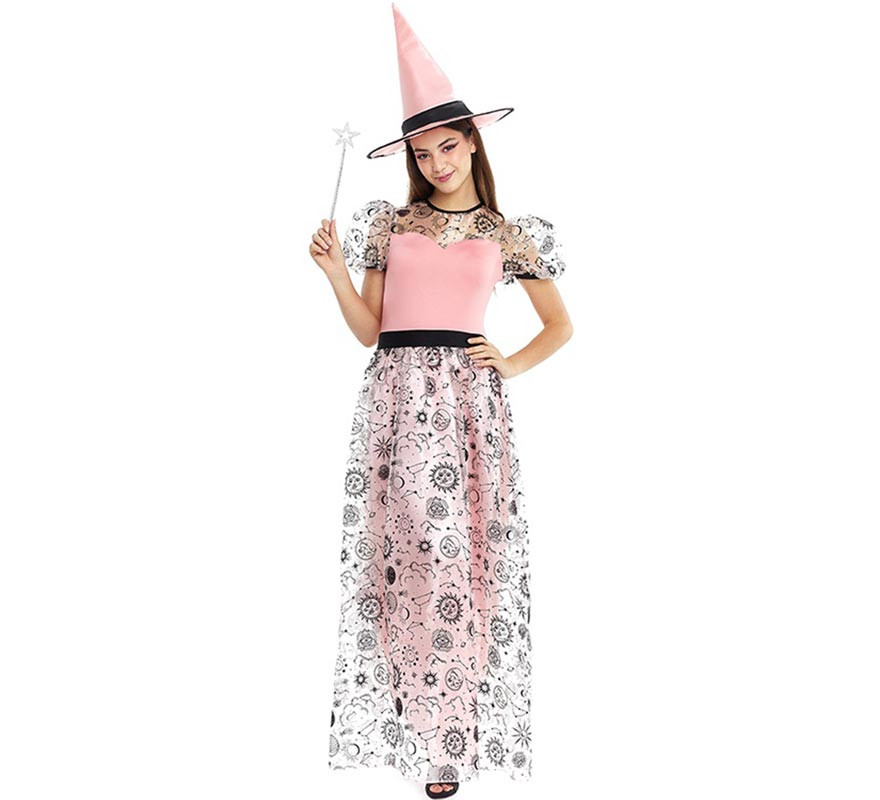 Pink Good Witch Costume with Hat for Women