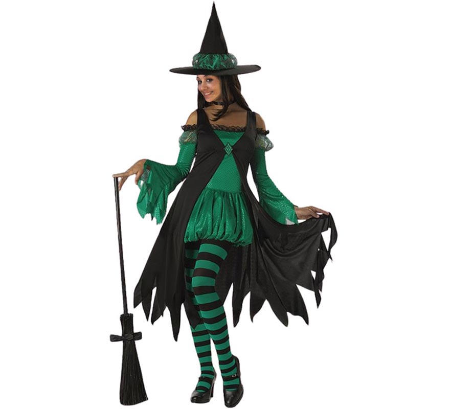 Disfraz de Bruja Esmeralda verde para mujer