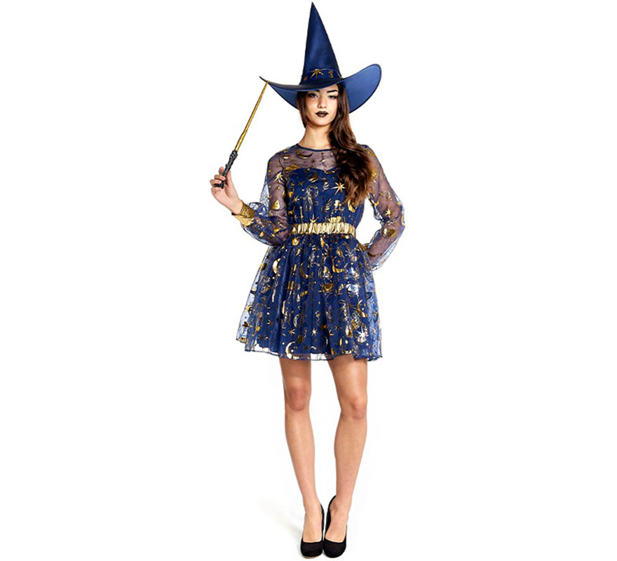 Blue Esoteric Witch Costume for Women