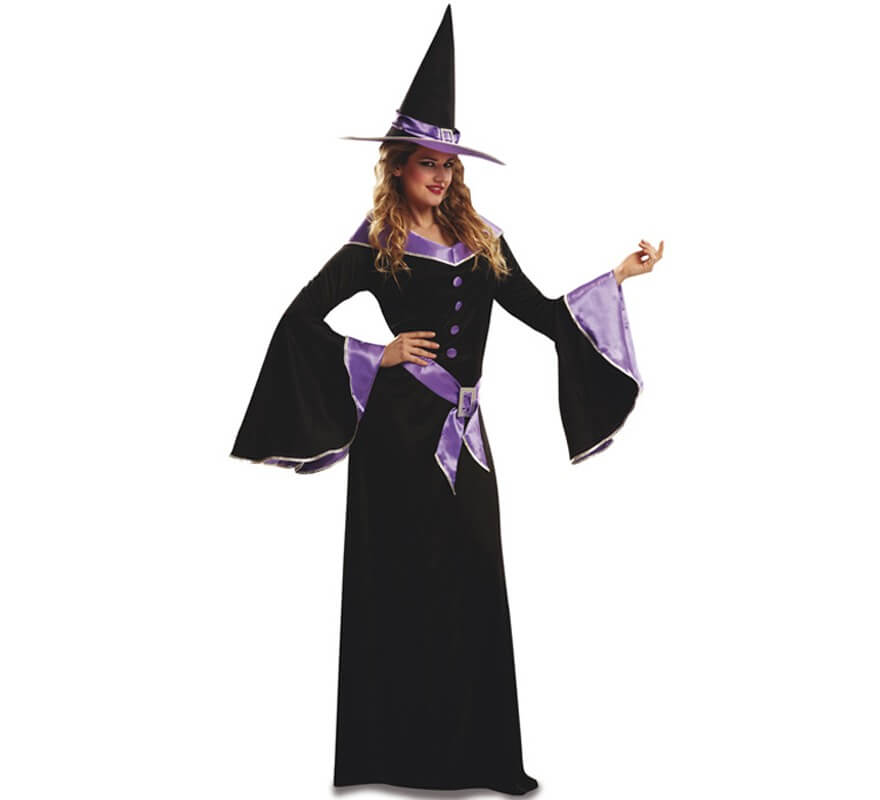Disfraz de Bruja Morada para mujeres varias tallas para Halloween