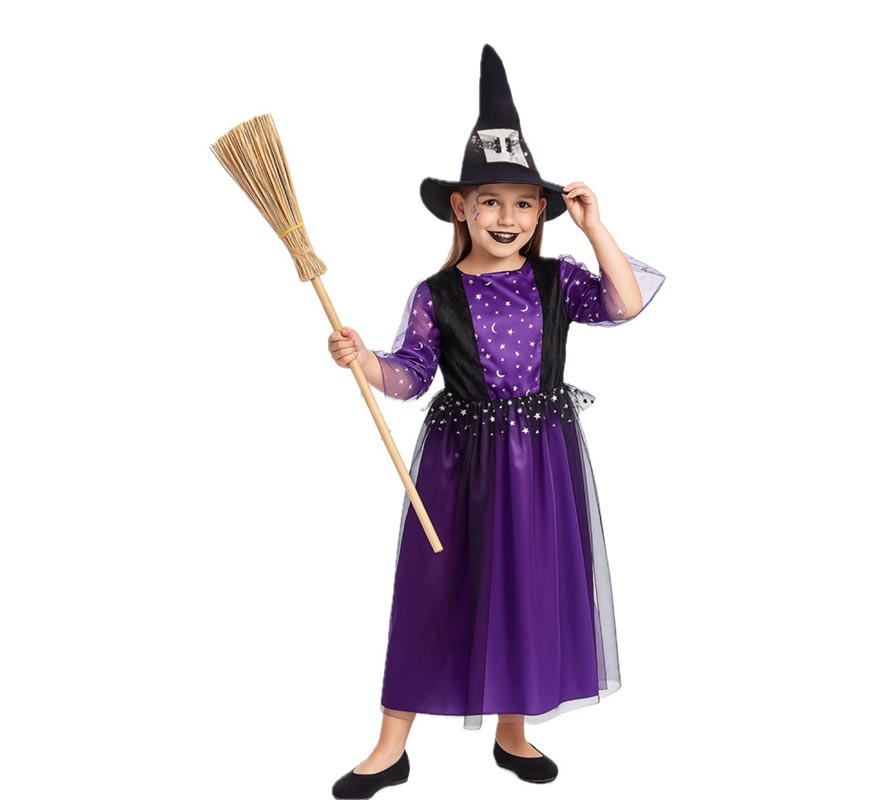 Disfraz de Bruja Morada para niña