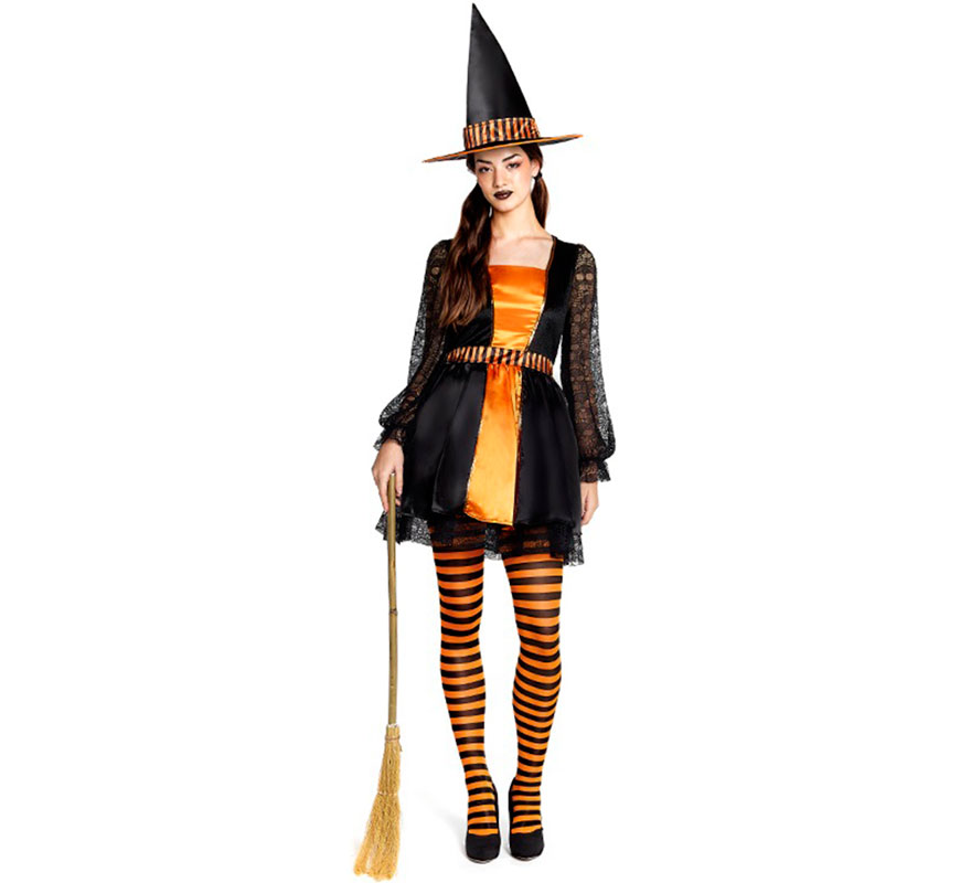 Orange Lace Witch Costume for Women