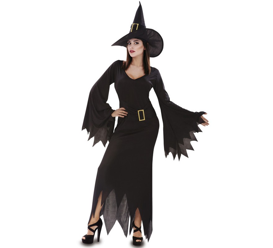 Disfraz de Bruja Negra para Mujer talla M-L para Halloween