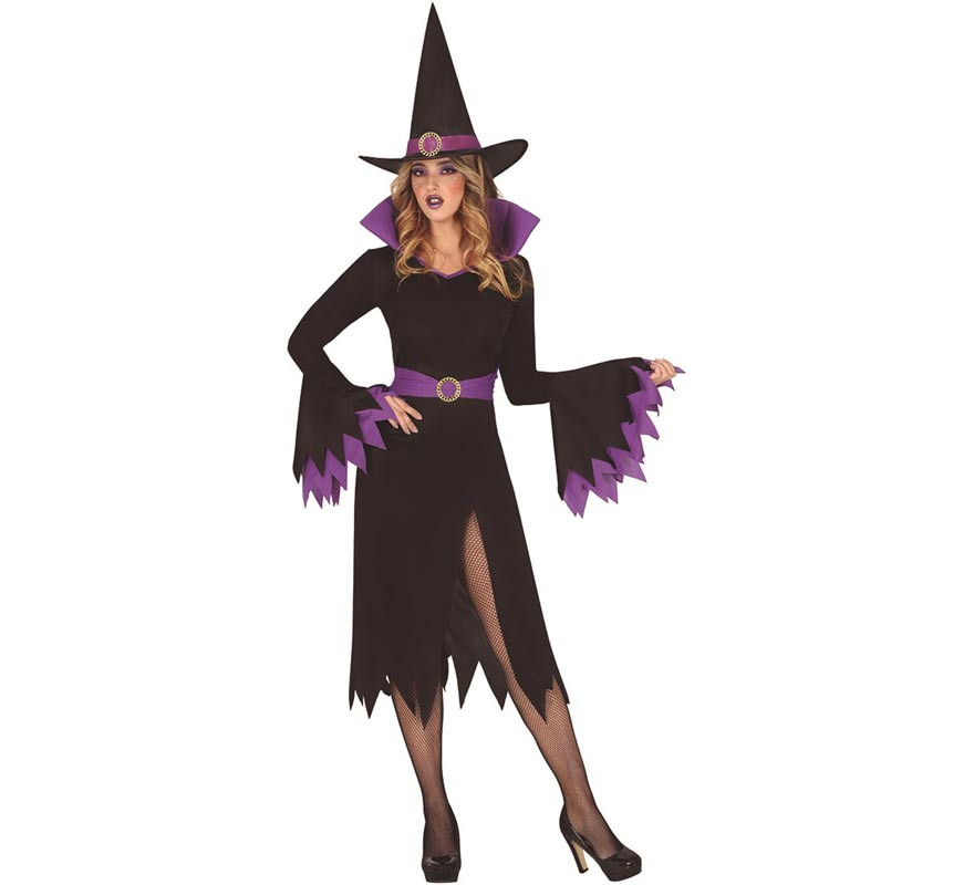 Black and purple witch costume for women