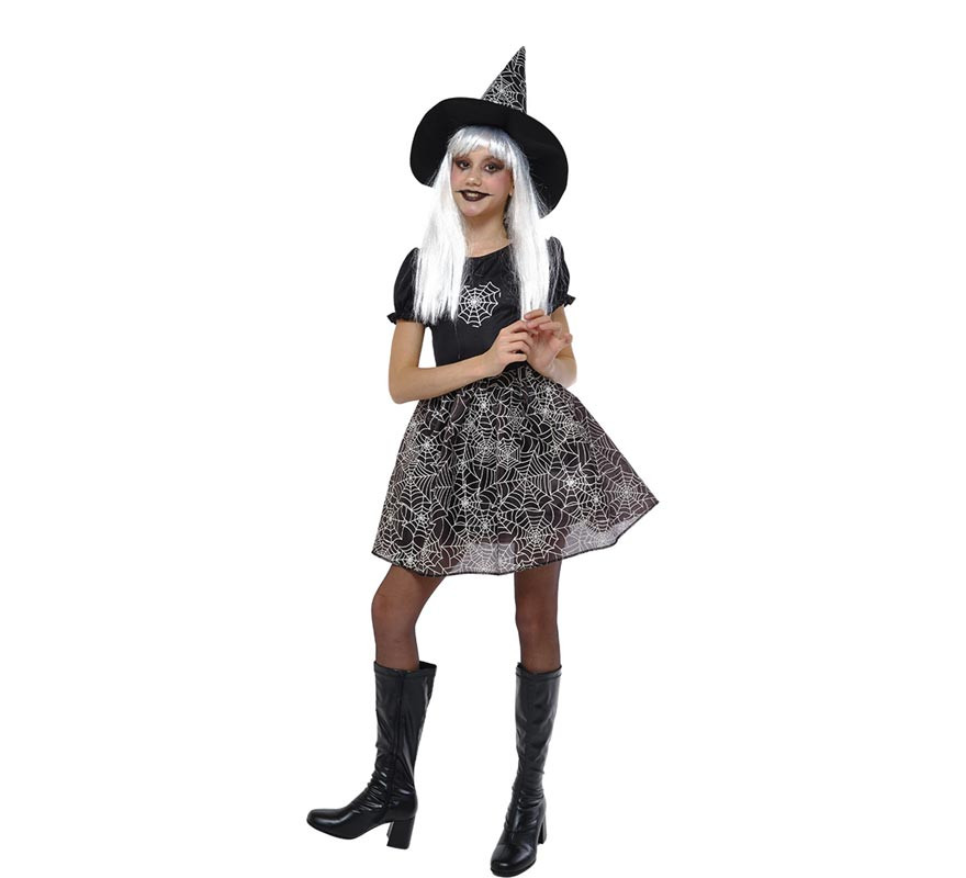 Luminescent Spiderweb Witch Costume for Girls