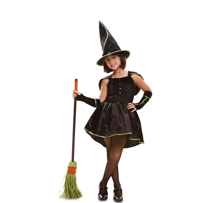 Disfraz de Bruja verde para niñas para Halloween
