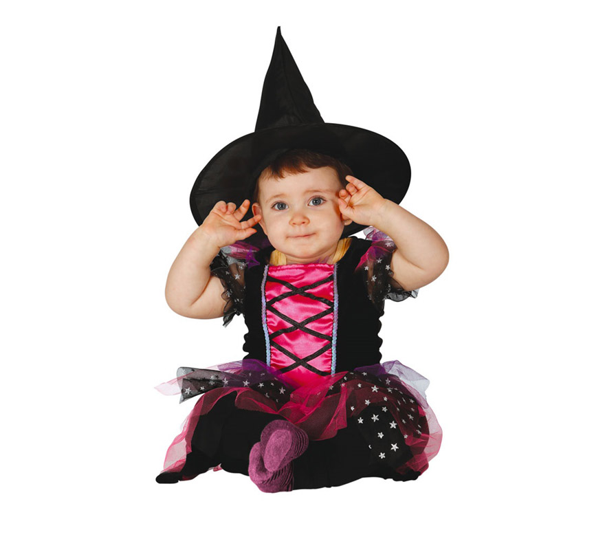 Image of Disfraz de Brujita Baby rosa y negro 08434077830369